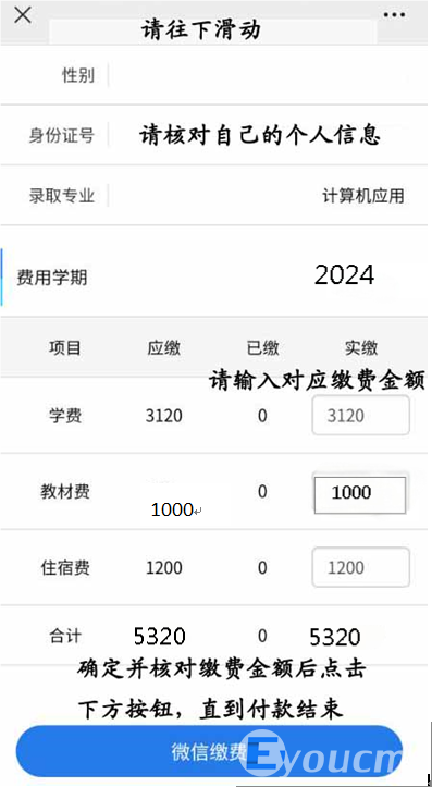湖北省工业建筑学校学生缴费流程(图6)